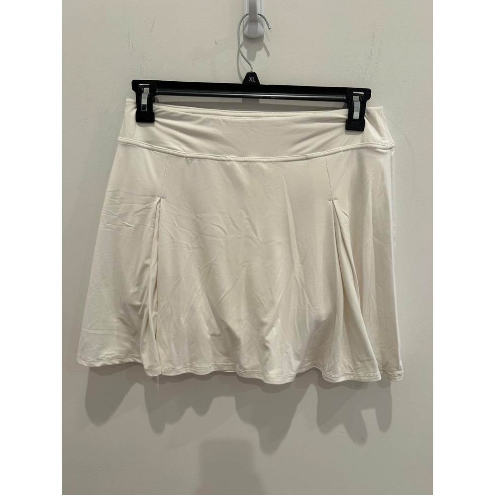 Soybu Womens Pleated Athletic Skort Cream White Tennis Golf Skirt Large SY9802